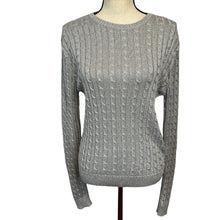 Load image into Gallery viewer, Silver Metallic Cable Knit Sweater Size XL

