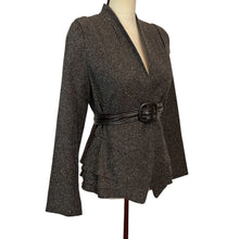 Load image into Gallery viewer, Vintage Brown Belted Blazer Top Size Small 
