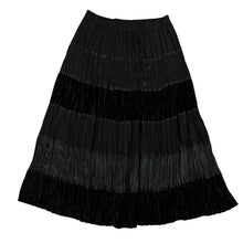 Load image into Gallery viewer, Black Velvet Crinkle Peasant Skirt Size XL 
