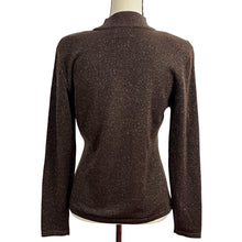 Load image into Gallery viewer, Vintage Brown Metallic Cowl Neck Sweater Size Small

