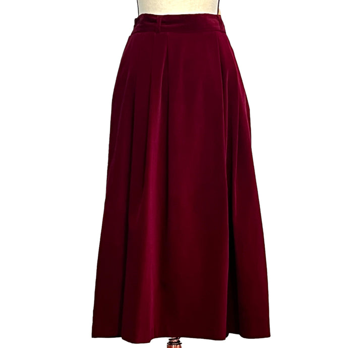 Vintage Velvet A-Line Skirt With Pockets 