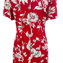 Load image into Gallery viewer, 1980s Red Floral Short Sleeve Dress Size 8
