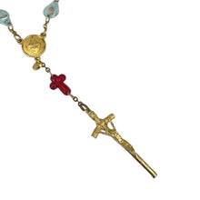 Load image into Gallery viewer, United Hearts of Jesus and Mary Vintage Italy Rosary 7.5&quot;
