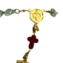 Load image into Gallery viewer, United Hearts of Jesus and Mary Vintage Italy Rosary 7.5&quot;
