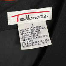 Load image into Gallery viewer, Talbots Black Rayon Short Sleeve Dress Size 12
