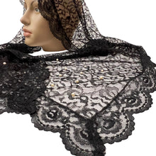 Load image into Gallery viewer, Vintage Mass Veil Catholic Church Mantilla Chapel Lace Shawl Scarf
