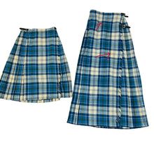Load image into Gallery viewer,  Pure Wool Kilt Set with Turquoise Blue Plaid Size S/M
