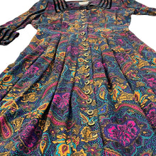 Load image into Gallery viewer,  Vintage Paisley Floral Praire Cottage Core Maxi Dress 
