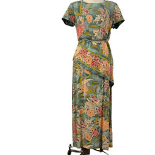 Load image into Gallery viewer, Vintage 90s V Back Maxi Floral Dress Short Sleeves Size 12
