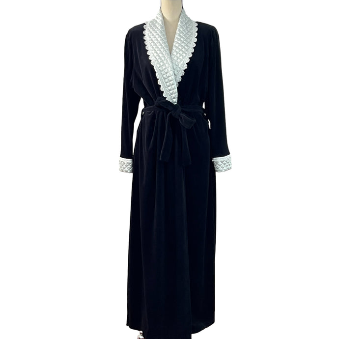 Vintage Christian Dior Black Velvet Robe Size Large