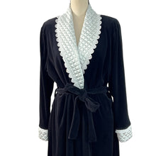 Load image into Gallery viewer, Vintage Christian Dior Black Victorian Large Velvet W/ Satin Collar Robe
