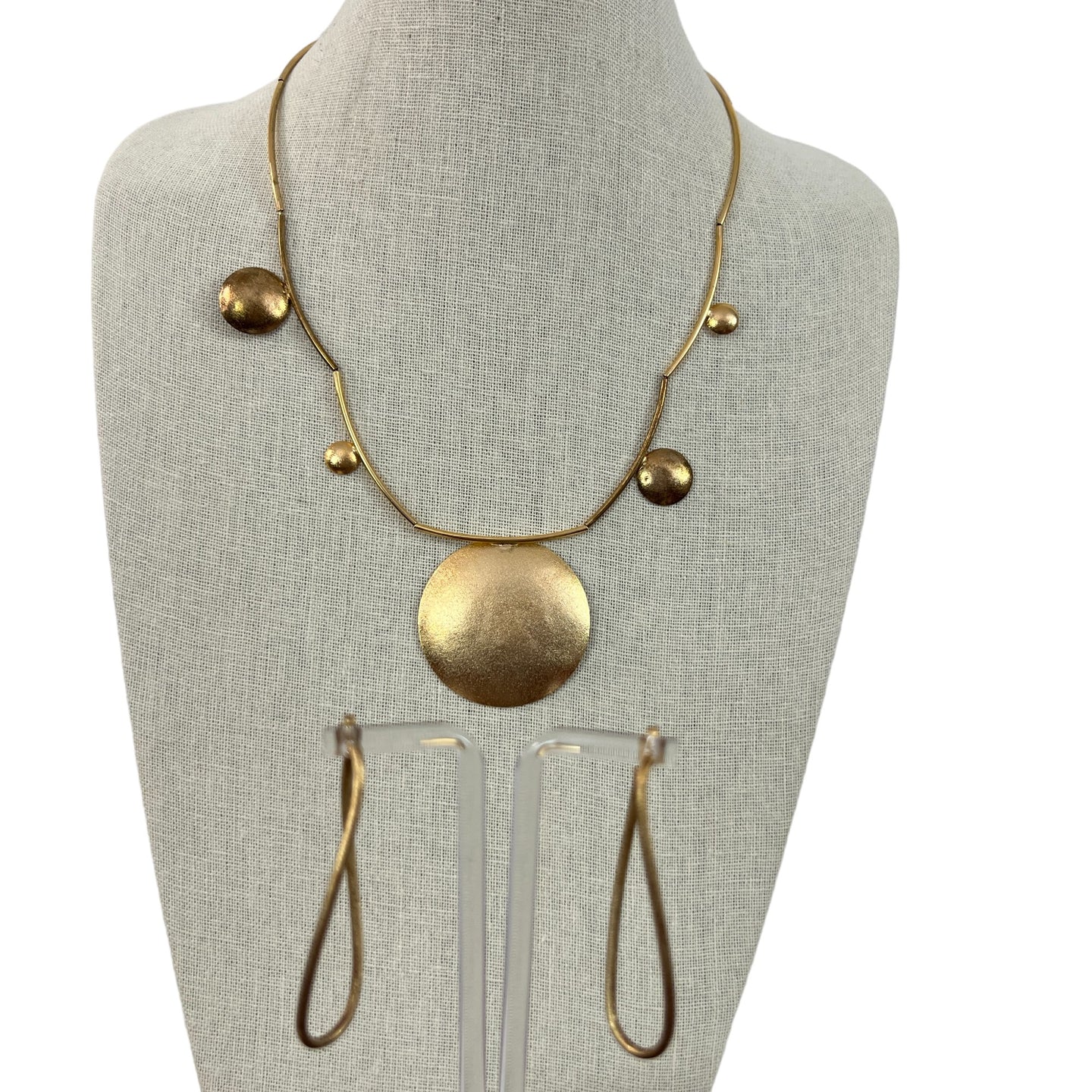 Claudia Lobao Modernist Necklace Earring Set 12