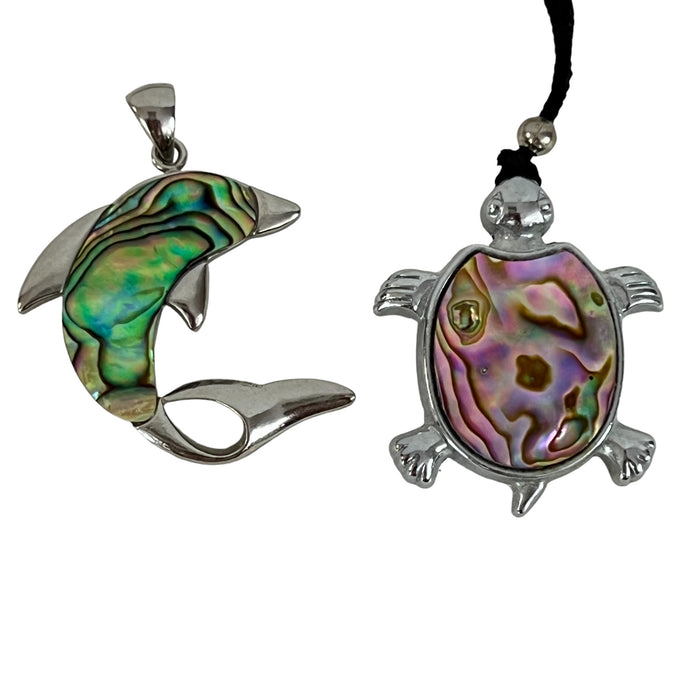 Turtle Dolphin Abalone Pendants