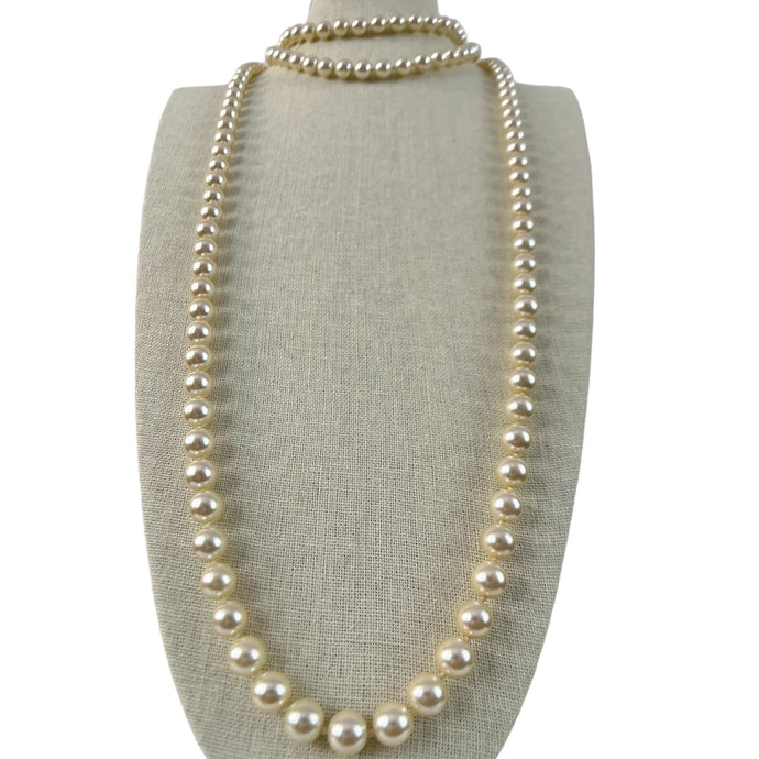 Vintage Pearl Necklace High Quality Faux Costume Jewelry 35.5