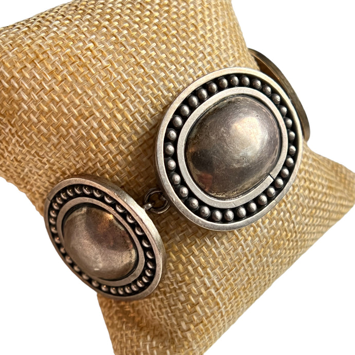 Vintage Brenda Schoenfeld 925 Silver Toggle Bracelet 7 3/4