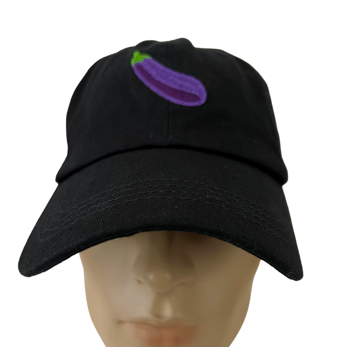 Black Eggplant Emoji Dad Hat Adjustable