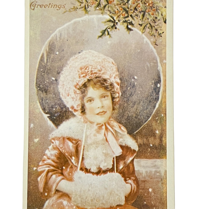 Antique 1909 Christmas Greetings Postcard Embossed Printed In Germany