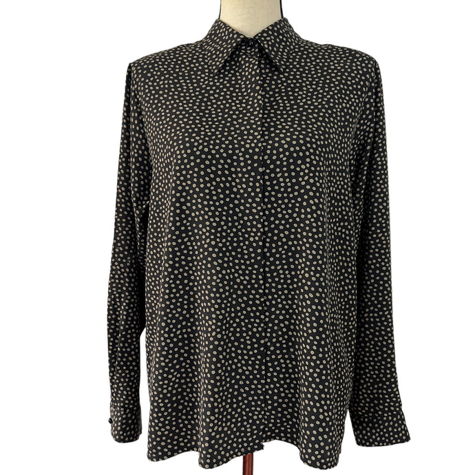 Vintage Yves St. Clair Buttons Up Blouse Polka Dots Prints Long Sleeve Shirt