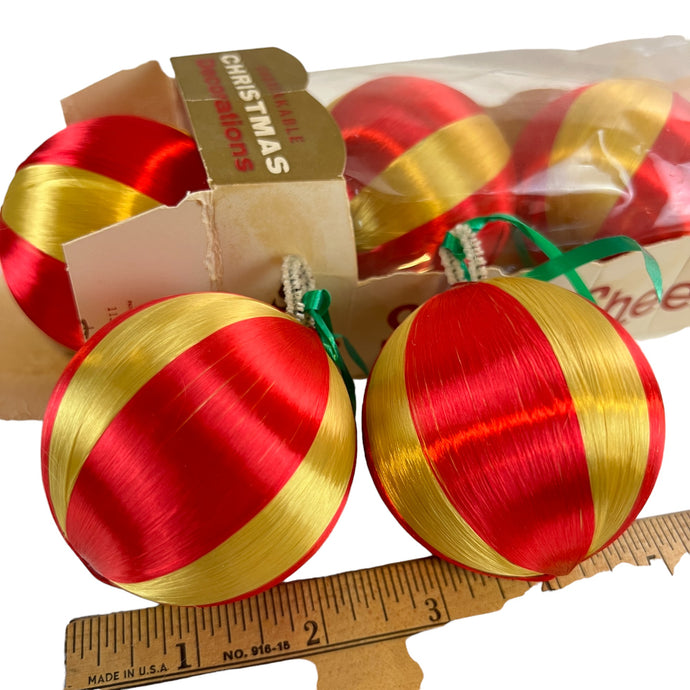 Vintage Satin Sheen Unbreakable Christmas Balls Ornament Decoration Lot