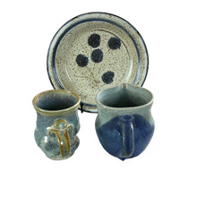 Load image into Gallery viewer, 1970s Signed Studio Art Pottery Mug Picher and Bowl 3 Pcs Set 
