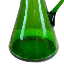 Load image into Gallery viewer, Blenko Glass Co Art Hand Blown Glass Floor Pitcher Applied Handle Lime Green 
