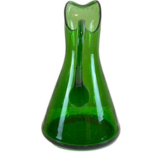 Load image into Gallery viewer, Blenko Glass Co Art Hand Blown Glass Floor Pitcher Applied Handle Lime Green 
