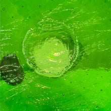 Load image into Gallery viewer, Blenko Glass Co Art Hand Blown Glass Floor Pitcher Applied Handle Lime Green 
