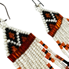 Load image into Gallery viewer, Vintage Native American Hand-Beaded Dangle Earrings  4.8&quot; 
