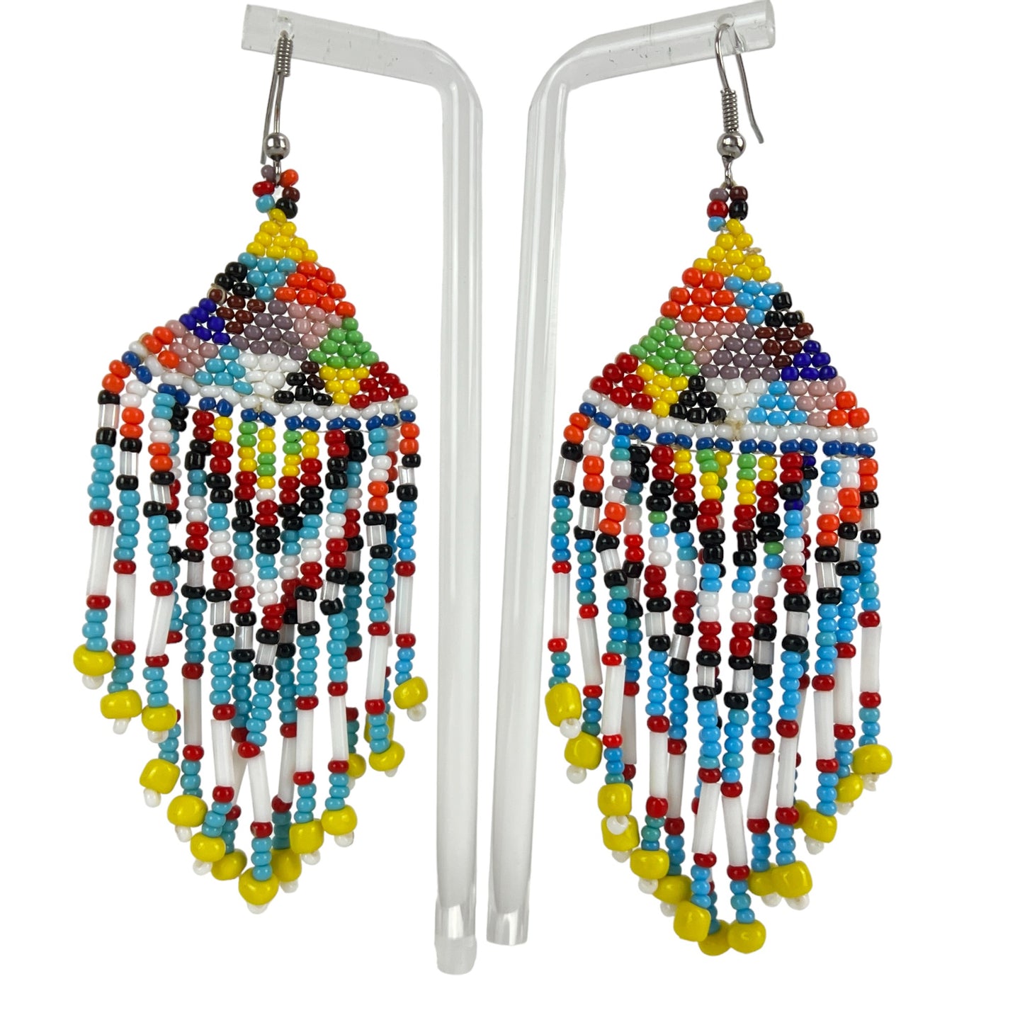 Vintage Native American Style Colorful Beaded Earrings 4