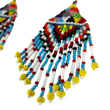 Load image into Gallery viewer, Vintage Native American Style Colorful Beaded Earrings 4&quot;
