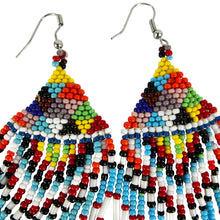 Load image into Gallery viewer, Vintage Native American Style Colorful Beaded Earrings 4&quot;
