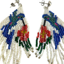 Load image into Gallery viewer, Vintage Native American Hand Beaded Dangle Earrings 3&quot; 
