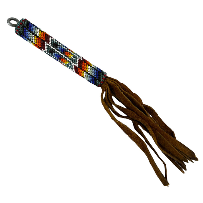 Native American Hand Beaded Key Chain With Fringe 8
