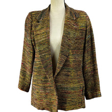 Load image into Gallery viewer, Vintage 80s Oversized Gold Metallic Blazer Size Small Chest 40&quot;
