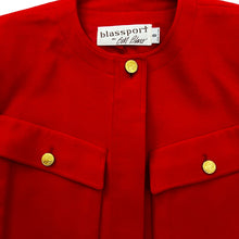 Load image into Gallery viewer, 80s Vintage Bill Blast Red Wool Blazer Size 8 USA
