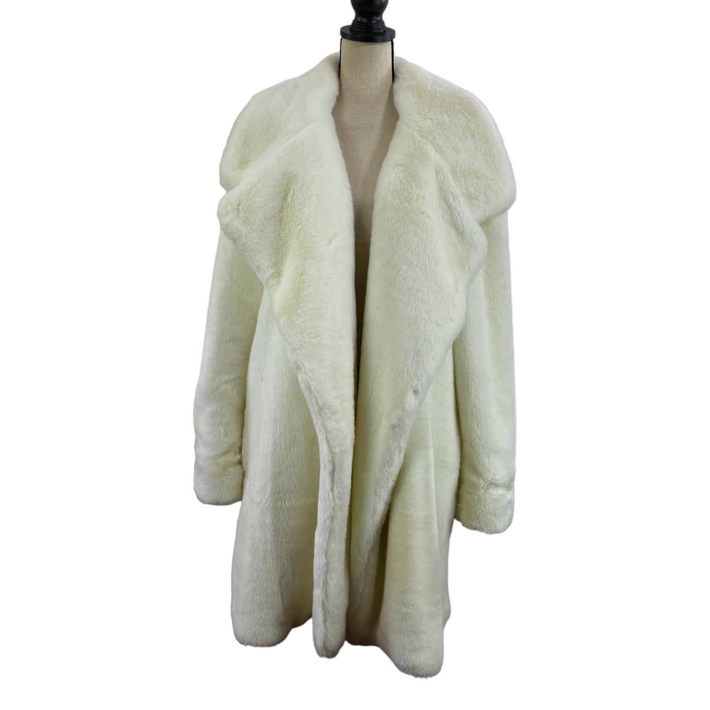 Revolve Off-White Faux Fur Coat Size Medium 