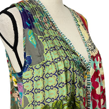 Load image into Gallery viewer, Johnny Was Tunic Top Women Size Small Multicolor Sleeveless Silk Pintuck Floral
