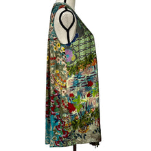 Load image into Gallery viewer, Johnny Was Tunic Top Women Size Small Multicolor Sleeveless Silk Pintuck Floral

