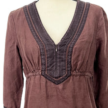 Load image into Gallery viewer, Athleta Brown Linen Tunic Sheath Women Dress Size: Small 
