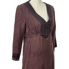 Load image into Gallery viewer, Athleta Brown Linen Tunic Sheath Women Dress Size: Small 
