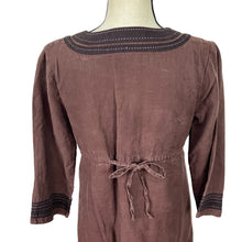 Load image into Gallery viewer, Athleta Brown Linen Tunic Sheath Women Dress Size: Small 
