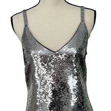 Load image into Gallery viewer, Michael Kors Silver Women Sequin Dress Size Small 

