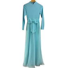 Load image into Gallery viewer, Vintage 60&#39;s Turquoise Chiffon Gown Size 32&quot; 
