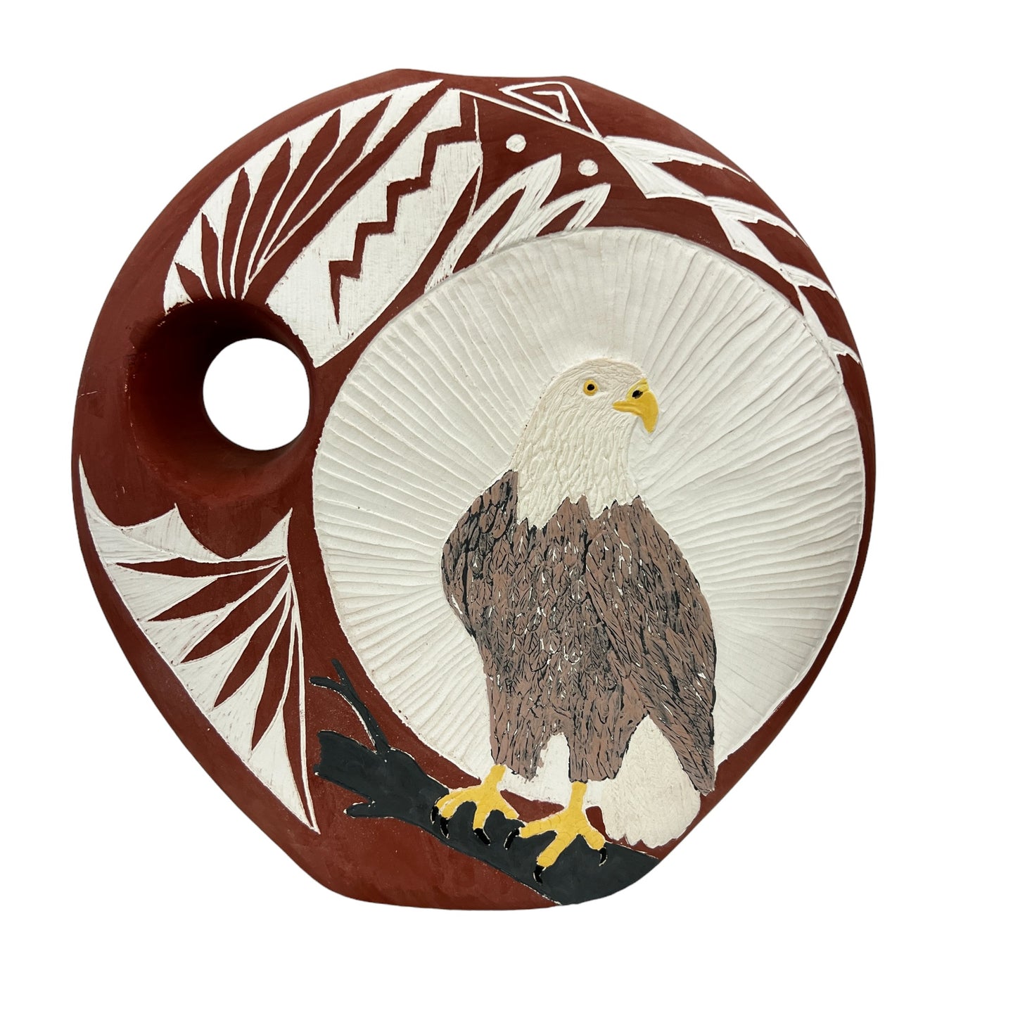 Vintage Native American Eagle Pottery Vase 11