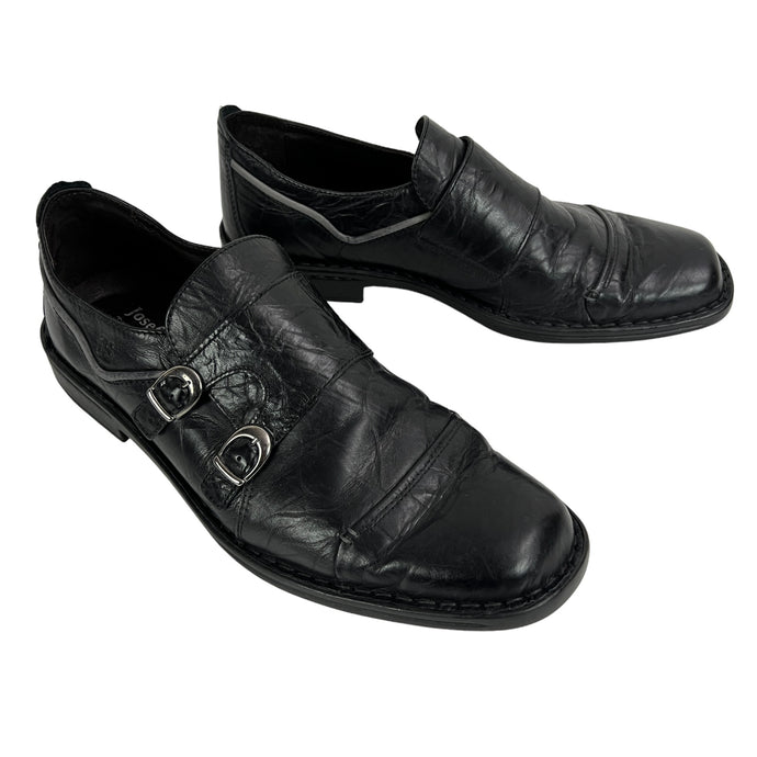 Josef Seibel Black Square Toe Men's Shoes Size 10.5