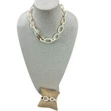 Load image into Gallery viewer, BR Enamel &amp; Gold Paper Clip Chain Necklace &amp; Bracelet Set
