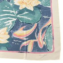 Load image into Gallery viewer, Vintage Ginnie Johansen Silk Water Lilies scarf 34 x34&quot;
