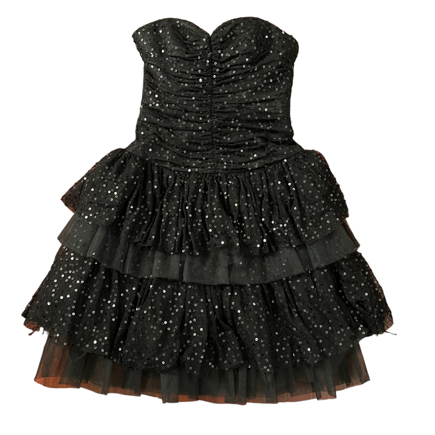 Betsey Johnson Strapless Sequin Black Dress