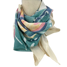 Load image into Gallery viewer, Vintage Ginnie Johansen Silk Water Lilies scarf 34 x34&quot;
