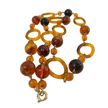 Load image into Gallery viewer, Vintage 1970s Lucite Links and Bead Necklace 30&quot;
